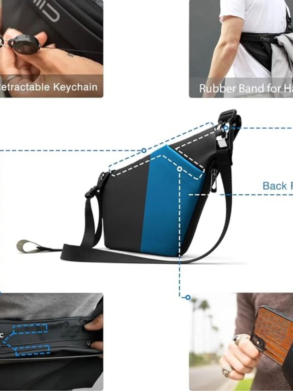 NIID FINO IV Mens Sling Anti Theft Bag
